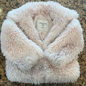 Abercrombie Kids Soft Blush Faux Fur Coat